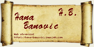 Hana Banović vizit kartica